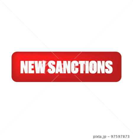 New Sanctions red label and badge, button, stamp isolated on white background. New Sanctions sticker 97597873