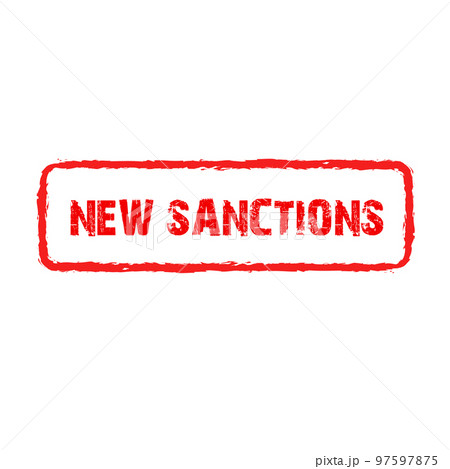 New Sanctions red label and badge, button, stamp isolated on white background. New Sanctions sticker 97597875