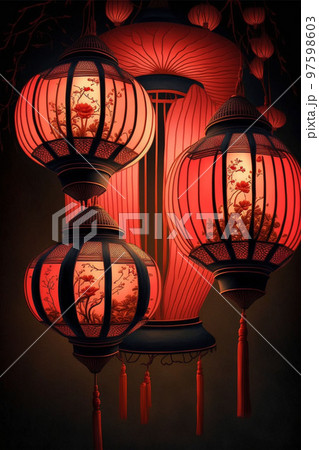 red lanterns for Chinese New Year festival 97598603
