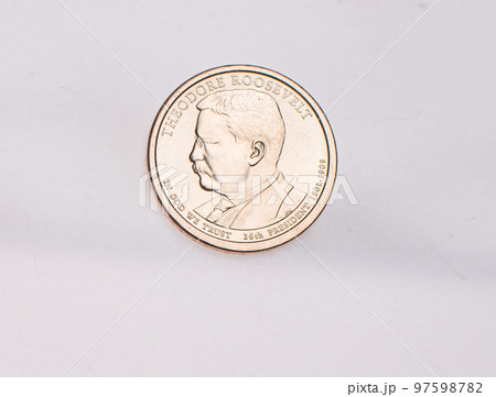 Full set of american coins isolated on white background Full set of american coins isolated on white background 97598782