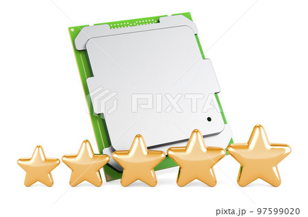 Customer rating of CPU. 3D rendering Customer rating of CPU. 3D rendering 97599020