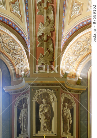 Fresco in the church of the Saint Peter in Ivanic Grad, Croatia 97599102