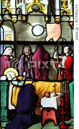 Scenes from the life of St. Genevieve, Saint Etienne du Mont Church, Paris Scenes from the life of St. Genevieve, Saint Etienne du Mont Church, Paris 97599124
