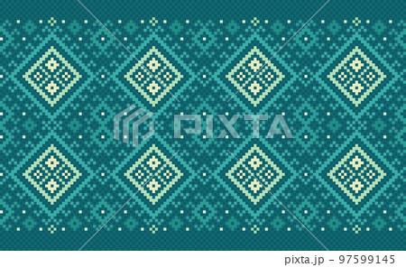 Embroidery ethnic pattern, Vector Geometric ornamental background, Cross stitch cross stitch tribal style Embroidery ethnic pattern, Vector Geometric ornamental background, Cross stitch cross stitch tribal style 97599145