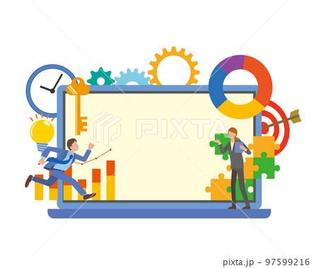 ビジネスイメージのコピースペース付きフレームイラスト 97599216