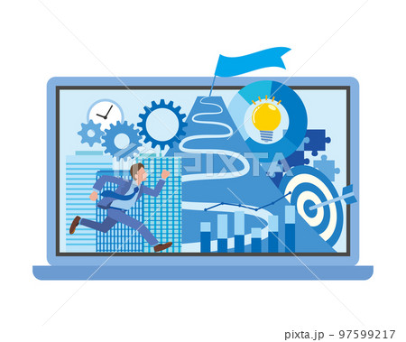ビジネスマンの仕事や目標のイメージイラスト 97599217