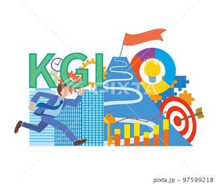 ビジネス指標KGIのイメージイラスト 97599218