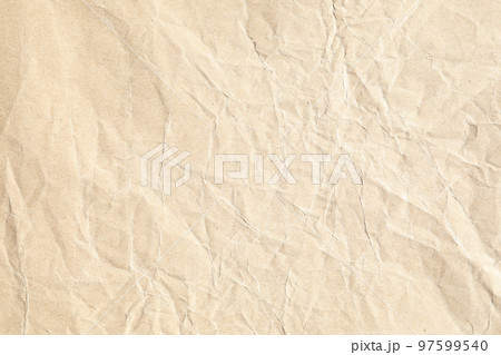 Beige crumpled surface paper texture 97599540