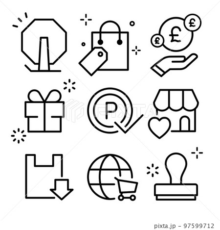 ショッピング アイコンセット セールやポイント、特典、スタンプなど 英ポンド ショッピング アイコンセット セールやポイント、特典、スタンプなど 英ポンド 97599712