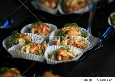 close up. delicious hot dish on a baking sheet. close up. delicious hot dish on a baking sheet. 97600332