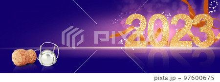 Happy New Year Background. Start to 2023. 3D illustration Happy New Year Background. Start to 2023. 3D illustration 97600675