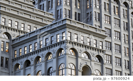 city hall building old architecture gray stone historical facade 3D illustration city hall building old architecture gray stone historical facade 3D illustration 97600924