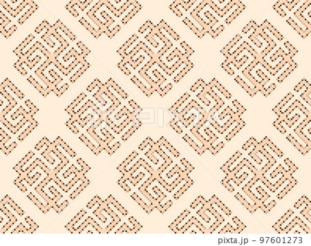 Seamless pattern with Svarozhich is a symbol of the Slavic god in pixel art style. Pixelated vedic symbol. Design for app, banner and poster. Vector illustration Seamless pattern with Svarozhich is a symbol of the Slavic god in pixel art style. Pixelated vedic symbol. Design for app, banner and poster. Vector illustration 97601273