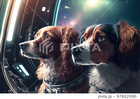 dogs in space cinematic illustration generative ai dogs in space cinematic illustration generative ai 97602090