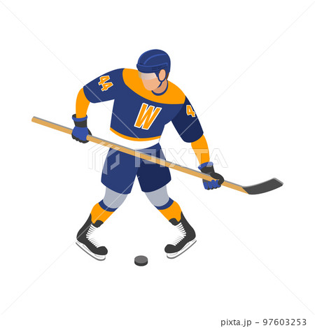 Hockey Stickhandler Isometric Composition 97603253
