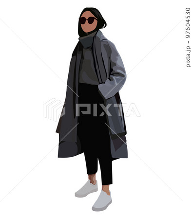 Glamour street girl. Beautiful stylish woman stylish girl 97604530