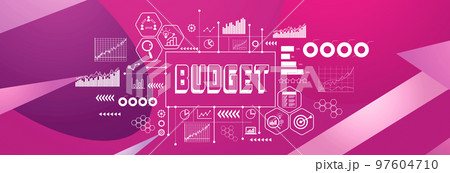 Budget theme on geometric pattern backgroundのイラスト素材 [97604710] - PIXTA