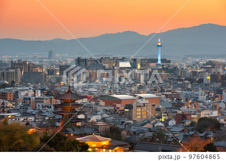 Kyoto, Japan Skyline at Dusk Kyoto, Japan Skyline at Dusk 97604865