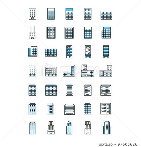 建物のアイコン、イラスト 97605626