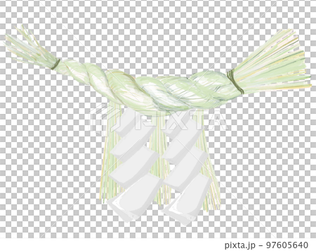 Shimenawa 設計的新年問候，三個蘿蔔條和紙條 97605640