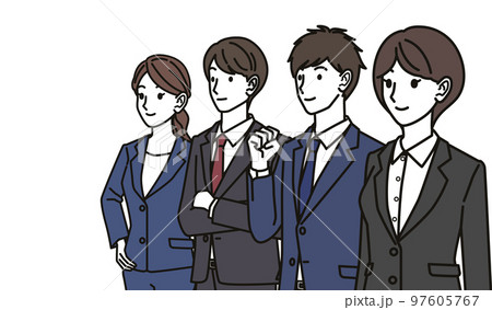未来を見つめる社員たち 97605767
