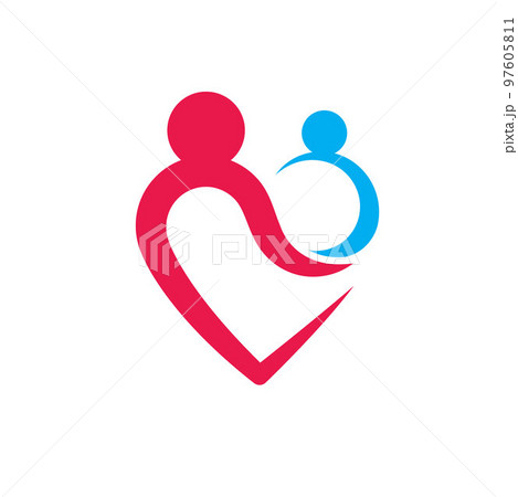 mom and baby heart concept icon vector design 97605811