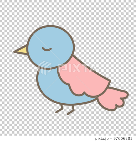 一隻可愛的小鳥的插圖素材 97606283