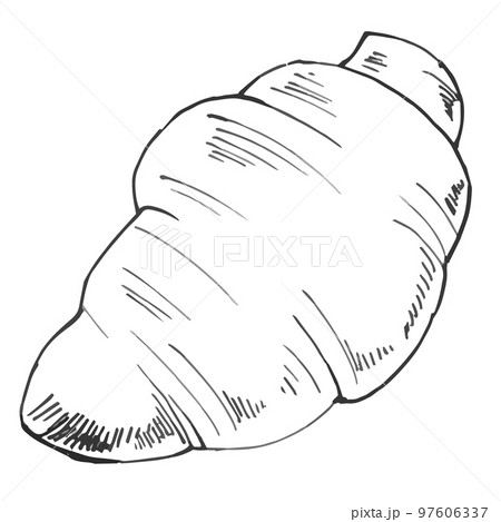 クロワッサン　手描きベクター 97606337