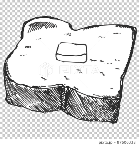 塗有黃油的吐司第 2 部分手繪矢量 97606338