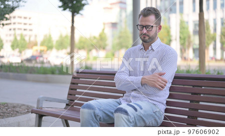 Portrait of Young Adult Man Sleeping Outdoor Portrait of Young Adult Man Sleeping Outdoor 97606902