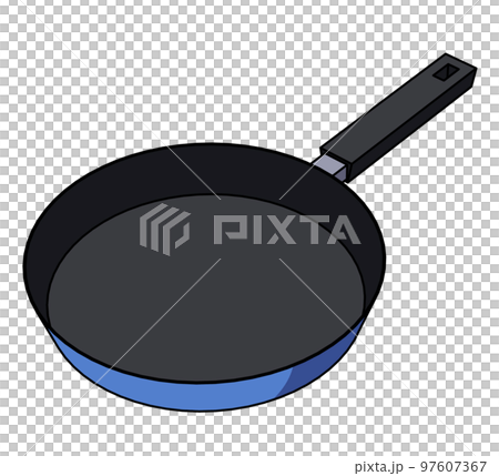 Illustration of a frying pan diagonal 97607367