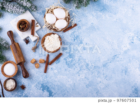 New year and Christmas baking concept New year and Christmas baking concept 97607501