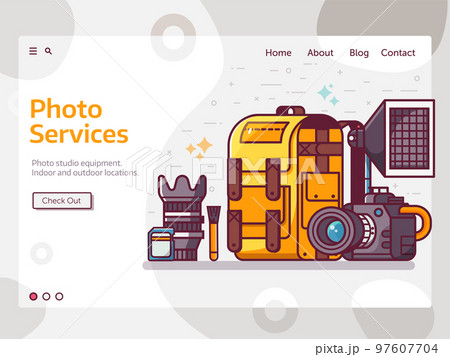Photo Studio Services Web Landing Page Template Photo Studio Services Web Landing Page Template 97607704