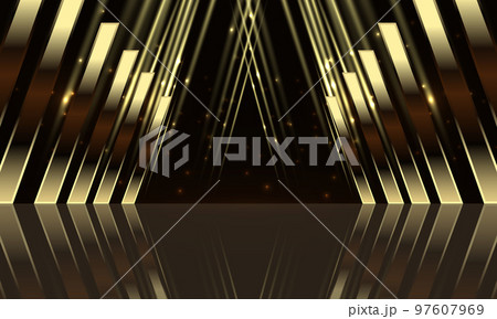 Award ceremony background with golden shapes and light rays. Abstract luxury background. 97607969
