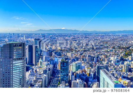 富士山と東京　2022冬 97608364