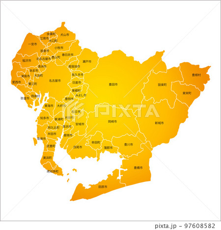 愛知県と市町村地図 愛知県と市町村地図 97608582