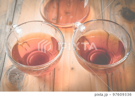 A couple cup of hot coffee after dip coffee. 97609336