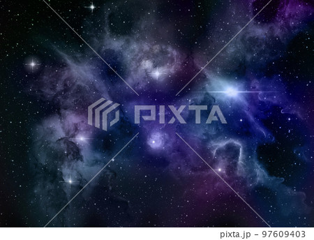 A space of the galaxy ,atmosphere with stars at dark background 97609403