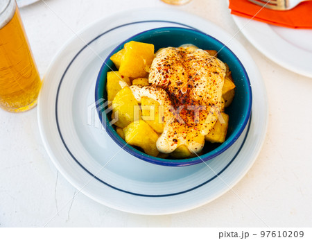 Spanish fried potatoes patatas bravas Spanish fried potatoes patatas bravas 97610209