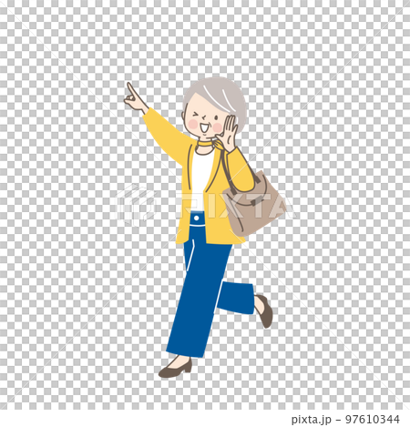 有格調的中年婦女出門插畫 97610344