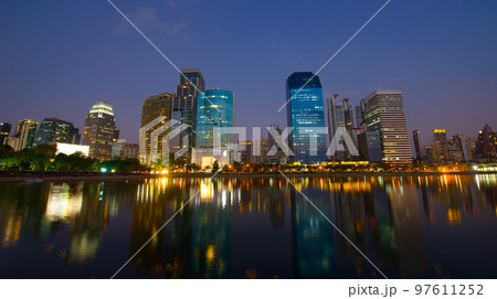 City town at night, Bangkok, Thailand 97611252