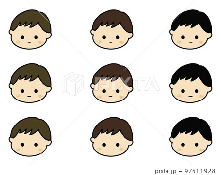 シンプルな赤ちゃんの表情 シンプルな赤ちゃんの表情 97611928
