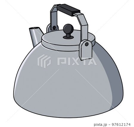 やかん斜め後ろのイラスト 97612174