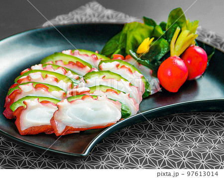 スライス酢蛸とスライス胡瓜の挟み盛り 97613014