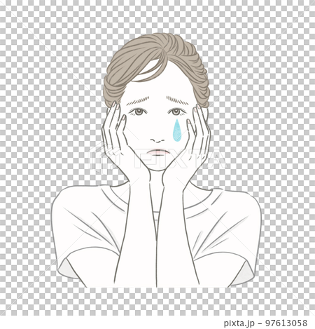 Sad face woman facial expression image illustration beauty health mental health 97613058