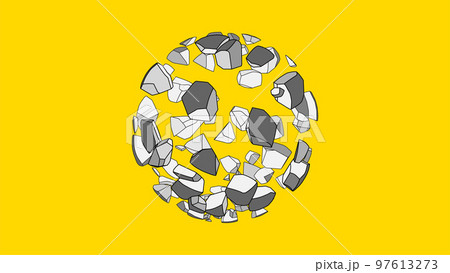 Fracture elements explosion sphere shape illustration background 97613273