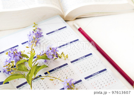 dictionary book, notebook for study of student arrangement flat lay style 97613607