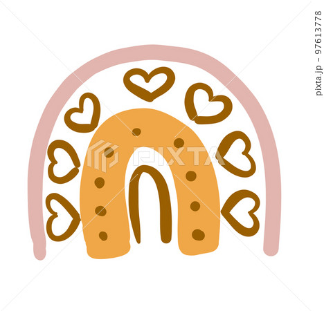 Boho baby rainbow isolated on white. Vector 97613778