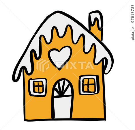 Gingerbread christmas house isolated on white. Vector 97613783