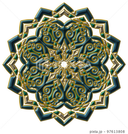 マンダラアート(宝飾品風、幾何学模様、落ち着いた) マンダラアート(宝飾品風、幾何学模様、落ち着いた) 97613808
